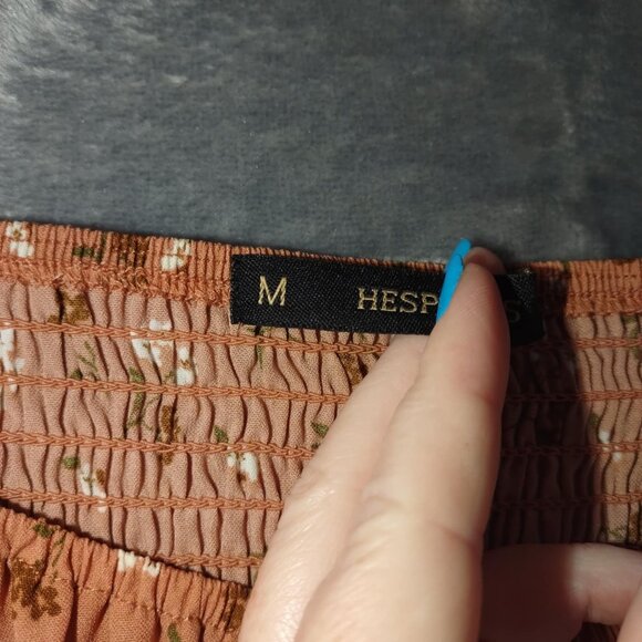 Hesperus Women M Burnt Orange PuffSleeve Mini Dress Cottagecore  Romantic Grunge - Picture 9 of 13